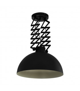 Donington Dome Pendant Ceiling Light Black Creme
