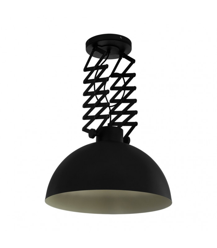 Donington Dome Pendant Ceiling Light Black Creme