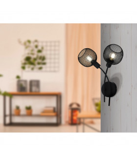 Wrington 2 Lamp Wall Light Black-2