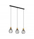 Palmorla 3 Lamp Straight Bar Pendant Ceiling Light Black Brown-1