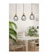 Palmorla 3 Lamp Straight Bar Pendant Ceiling Light Black Brown-2