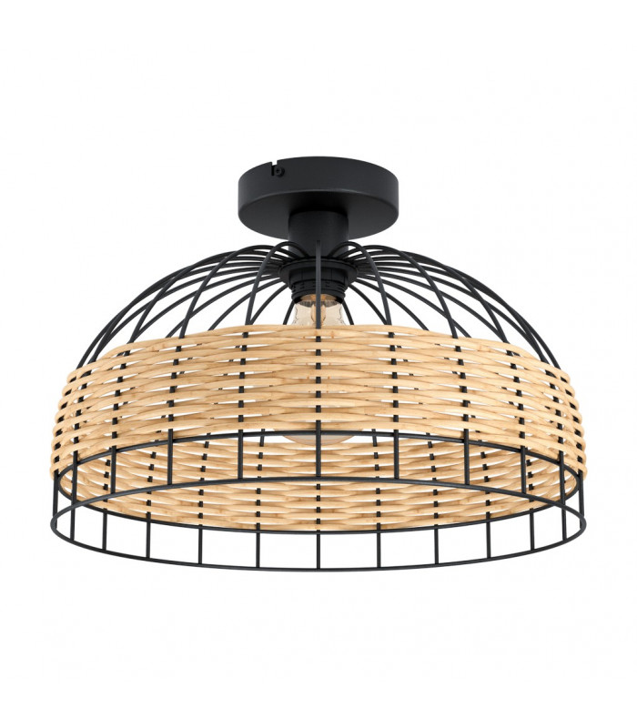 Anwick Bowl Semi Flush Ceiling Light Black