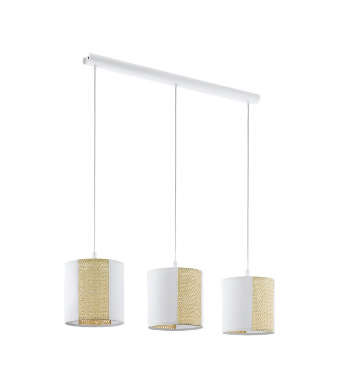 Arnhem 3 Lamp Straight Bar Pendant Ceiling Light White-1