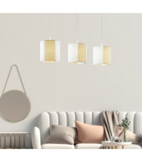 Arnhem 3 Lamp Straight Bar Pendant Ceiling Light White-2