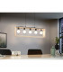 Famborough 5 Lamp Straight Bar Pendant Ceiling Light Black Natural-2