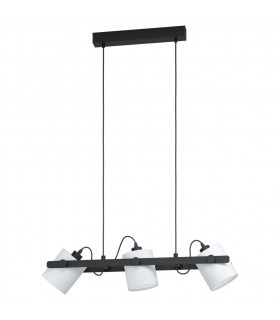 Hornwood 3 Lamp Straight Bar Pendant Ceiling Light Black