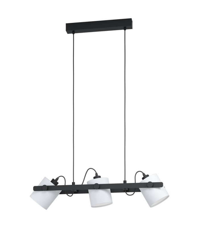 Hornwood 3 Lamp Straight Bar Pendant Ceiling Light Black