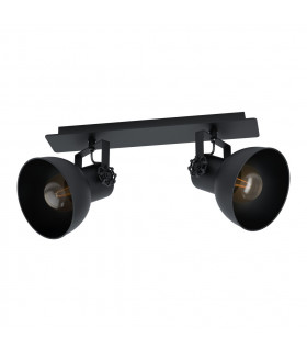 Barnstaple 2 Lamp Twin Spotlight Black