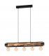Layham 5 Lamp Straight Bar Pendant Ceiling Light Brown Black-1