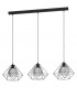Vernham 3 Lamp Straight Bar Pendant Ceiling Light Black