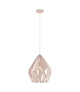 Carlton Wire Frame Pendant Ceiling Light Pastel Apricot-1