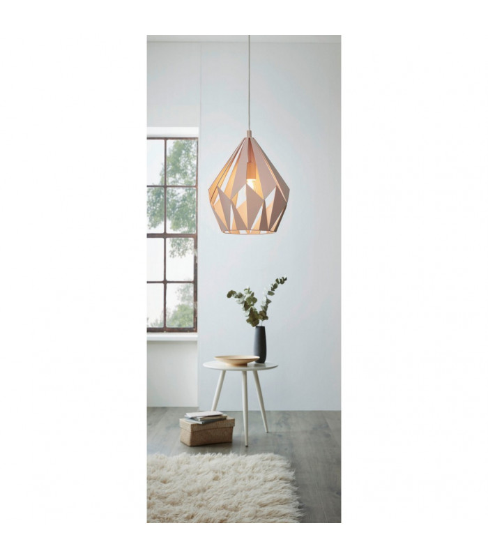 Carlton Wire Frame Pendant Ceiling Light Pastel Apricot-2