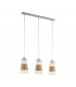 Burnham 3 Lamp Straight Bar Pendant Ceiling Light Satin Nickel-1