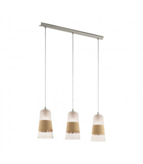 Burnham 3 Lamp Straight Bar Pendant Ceiling Light Satin Nickel-1