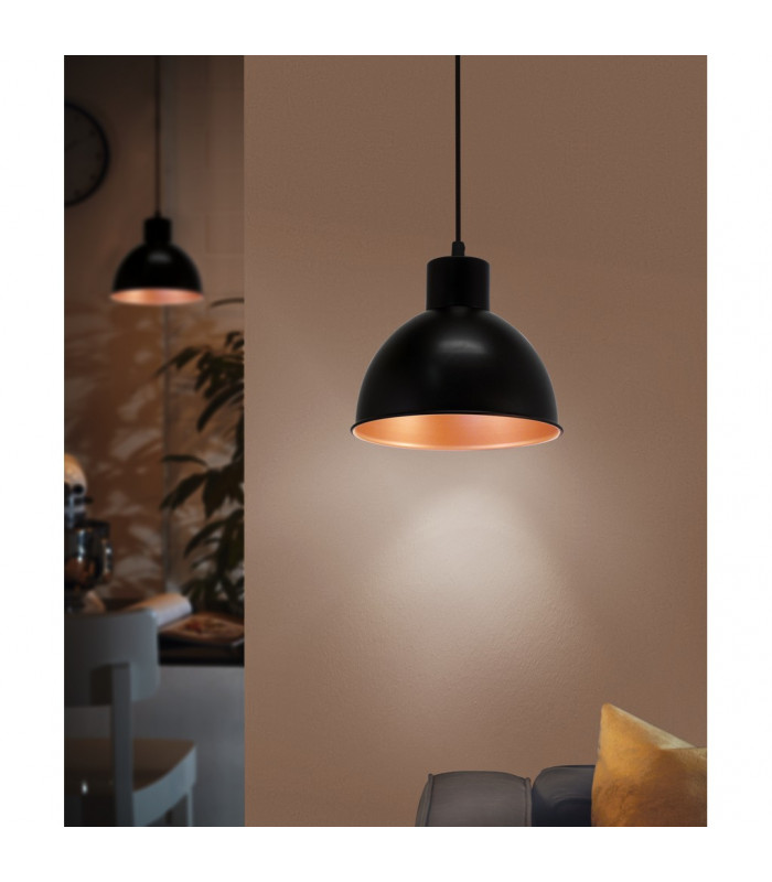 Truro Dome Pendant Ceiling Light Black Copper-2