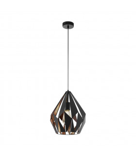 Carlton Wire Frame Pendant Ceiling Light Black Copper-1