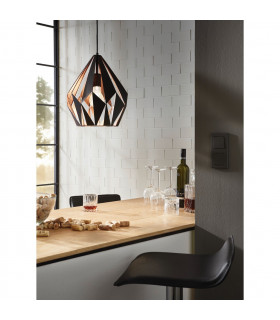 Carlton Wire Frame Pendant Ceiling Light Black Copper-2