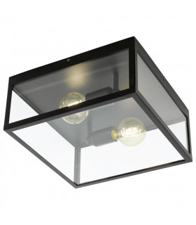 Charterhouse 2 Lamp Decorative Flush Ceiling Light Black-1
