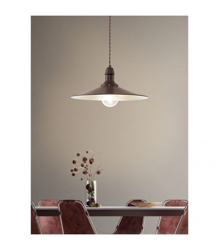 Stockbury Dome Pendant Ceiling Light Antique-Brown Beige-2