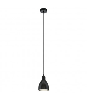 Priddy Dome Pendant Ceiling Light Black White-1
