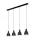 Priddy 4 Lamp Straight Bar Pendant Ceiling Light Black White