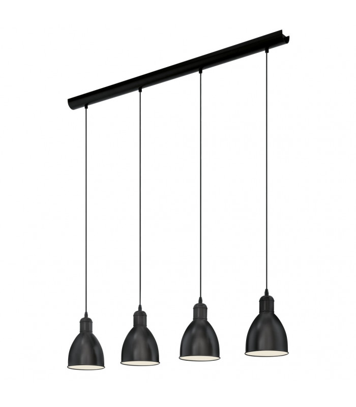 Priddy 4 Lamp Straight Bar Pendant Ceiling Light Black White
