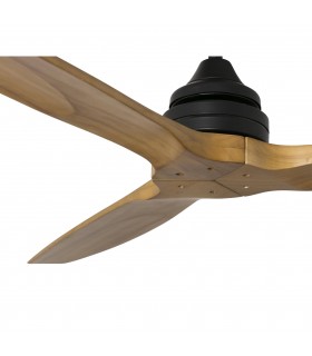 Large Wood Ceiling Fan Without Light Dark Brown, Rustic Pine - 2