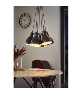 Priddy 7 Lamp Cluster Pendant Ceiling Light Black White-2
