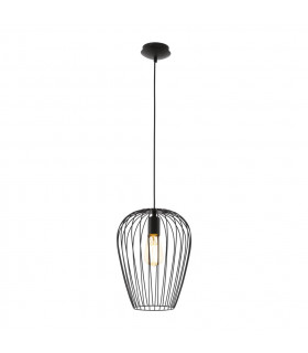 Newtown Wire Frame Pendant Ceiling Light Black