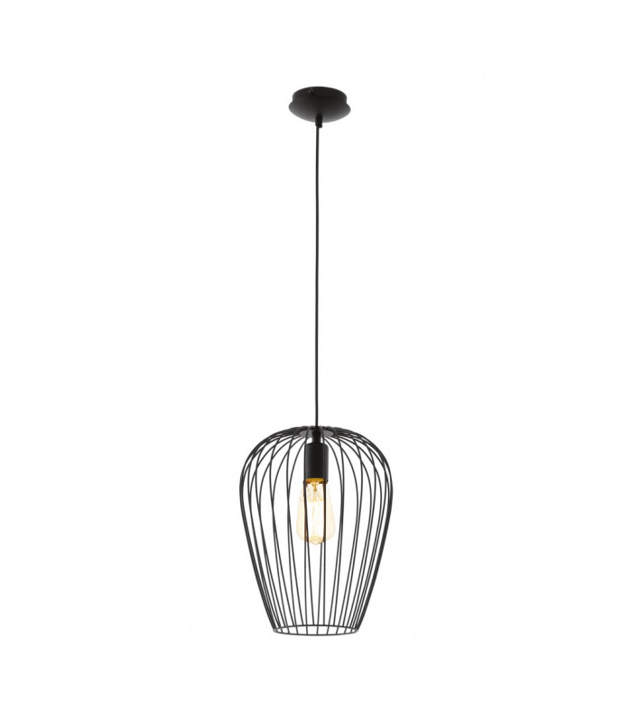 Newtown Wire Frame Pendant Ceiling Light Black