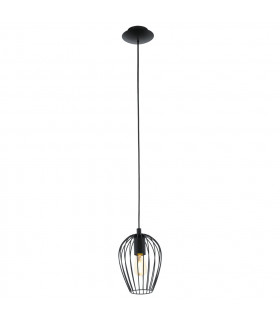 Newtown Wire Frame Pendant Ceiling Light Black