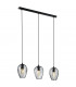 Newtown 3 Lamp Straight Bar Pendant Ceiling Light Black