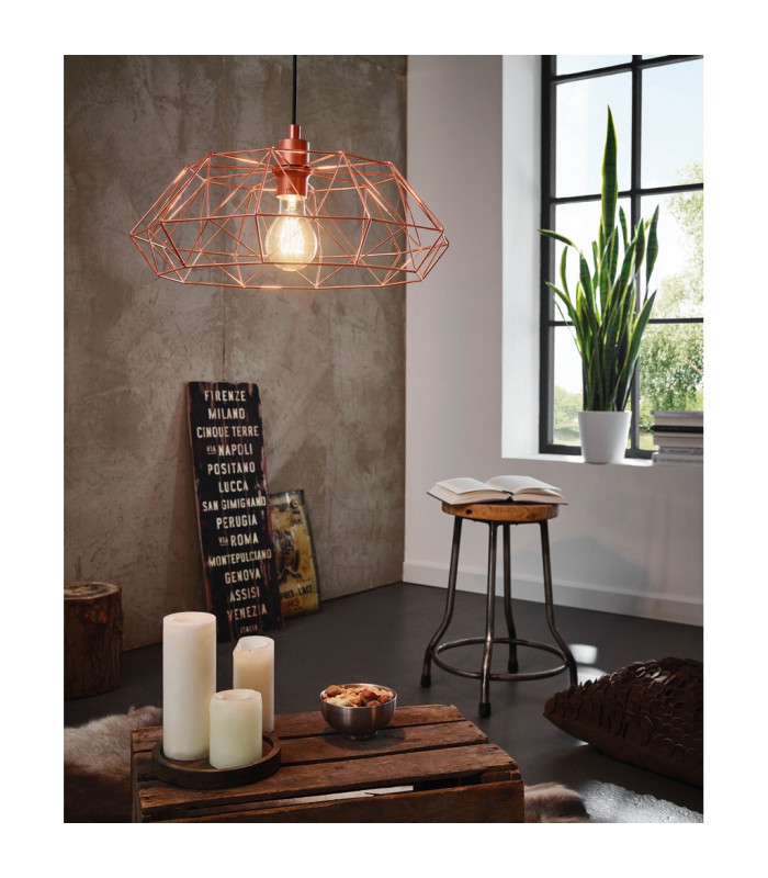 Carlton Wire Frame Pendant Ceiling Light Copper-2