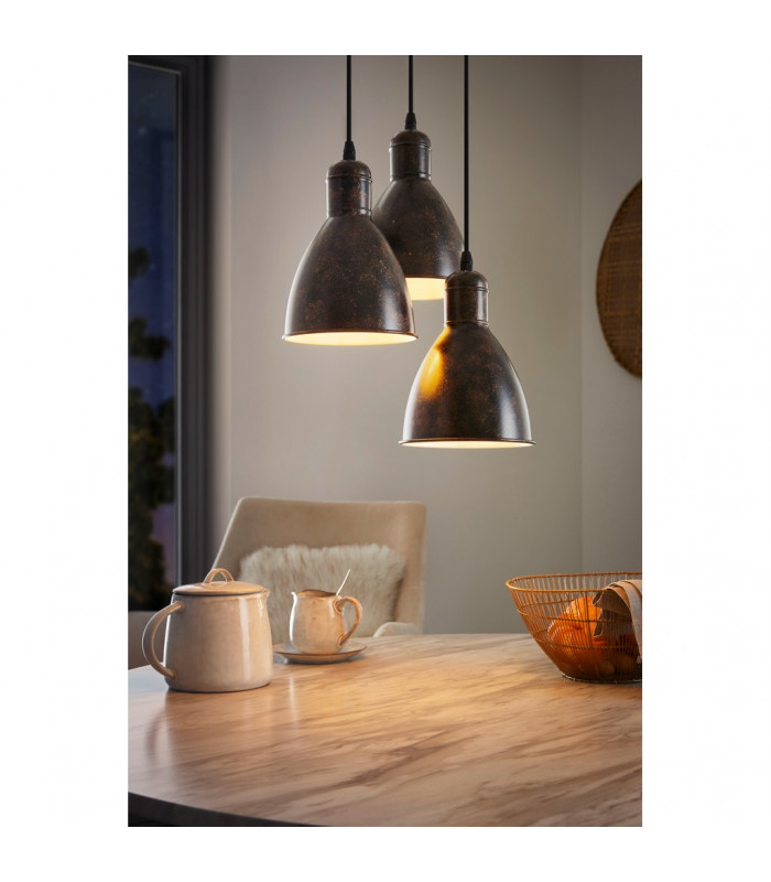 Priddy 3 Lamp Cluster Pendant Ceiling Light Copper-Coloured Antique-2