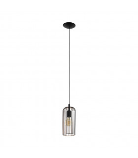 Roccamena Slim Pendant Ceiling Light Black Copper