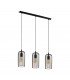 Roccamena 3 Lamp Straight Bar Pendant Ceiling Light Black Copper-1