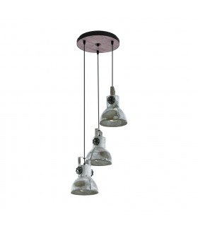 Barnstaple 3 Lamp Cluster Pendant Ceiling Light Brown-Patina Black