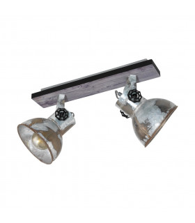 Barnstaple 2 Lamp Twin Spotlight Brown-Patina Black