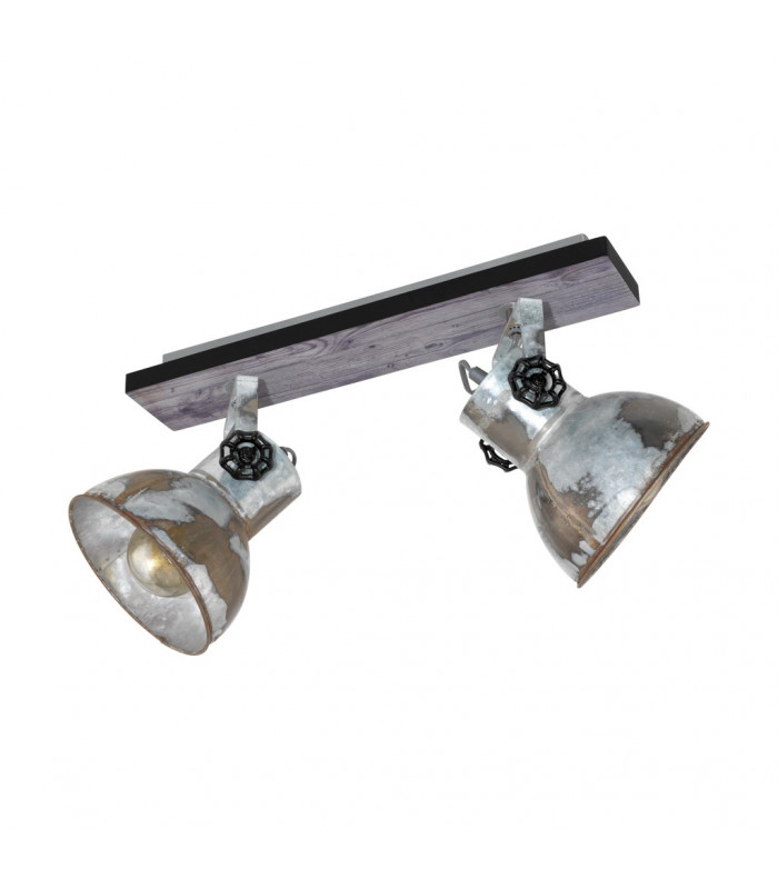 Barnstaple 2 Lamp Twin Spotlight Brown-Patina Black