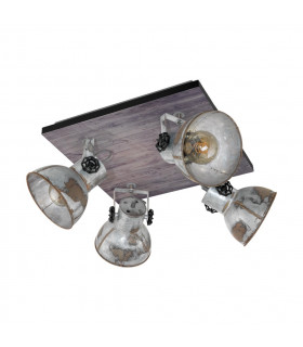 Barnstaple 4 Lamp Spotlight Clusters Brown-Patina Black