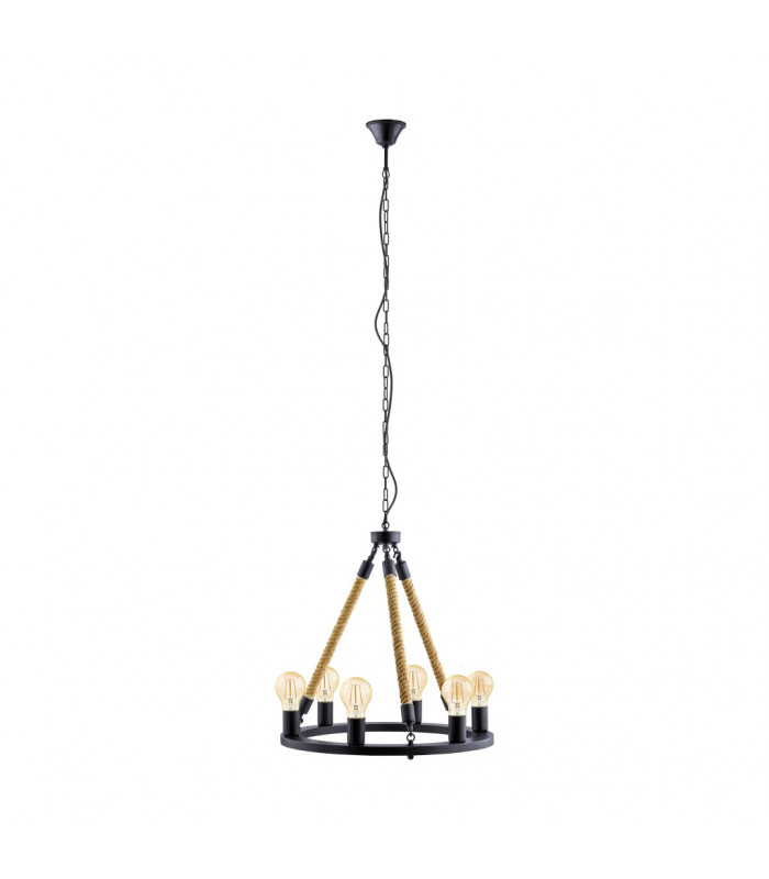 Findlay 6 Lamp Multi Arm Pendant Ceiling Light Black