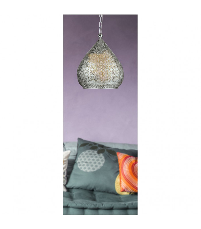 Melilla Dome Pendant Ceiling Light Silver-2