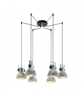 Barnstaple 6 Lamp Cluster Pendant Ceiling Light Brown-Patina Black