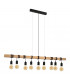 Townshend 9 Lamp Straight Bar Pendant Ceiling Light Brown Black-1