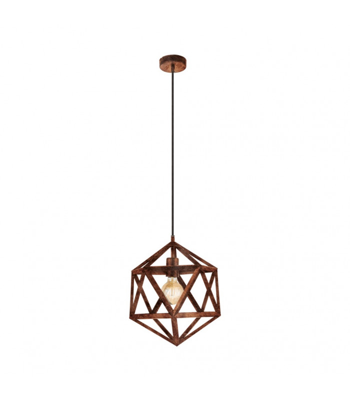 Embleton Wire Frame Pendant Ceiling Light Copper-Antique