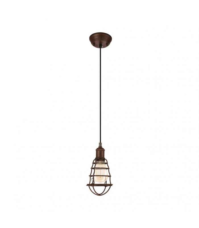Port Wire Frame Pendant Ceiling Light Antique-Brown-1