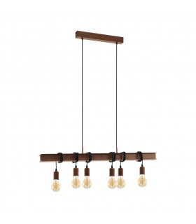 Townshend 6 Lamp Straight Bar Pendant Ceiling Light Antique-Brown-1