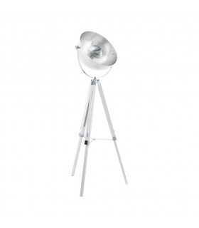 Covaleda Tripod Floor Lamp White Chrome Silver