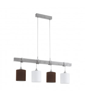 Townshend 4 Lamp Straight Bar Pendant Ceiling Light White-Patina-1