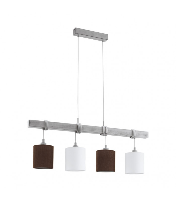 Townshend 4 Lamp Straight Bar Pendant Ceiling Light White-Patina-1